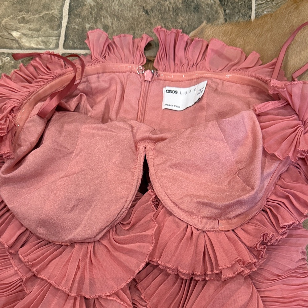 ASOS Pink Strapless Ruffle Dress - Picture 7 of 7